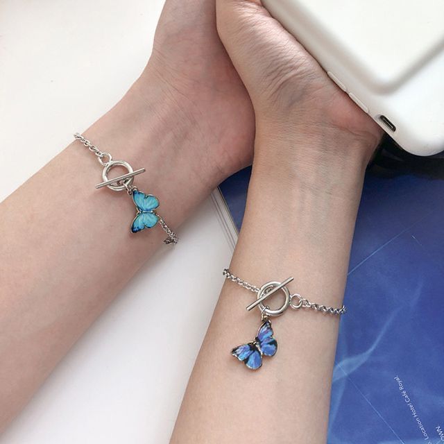 Beautiful Butterfly Bracelet - Alloy Metal - Silver Color